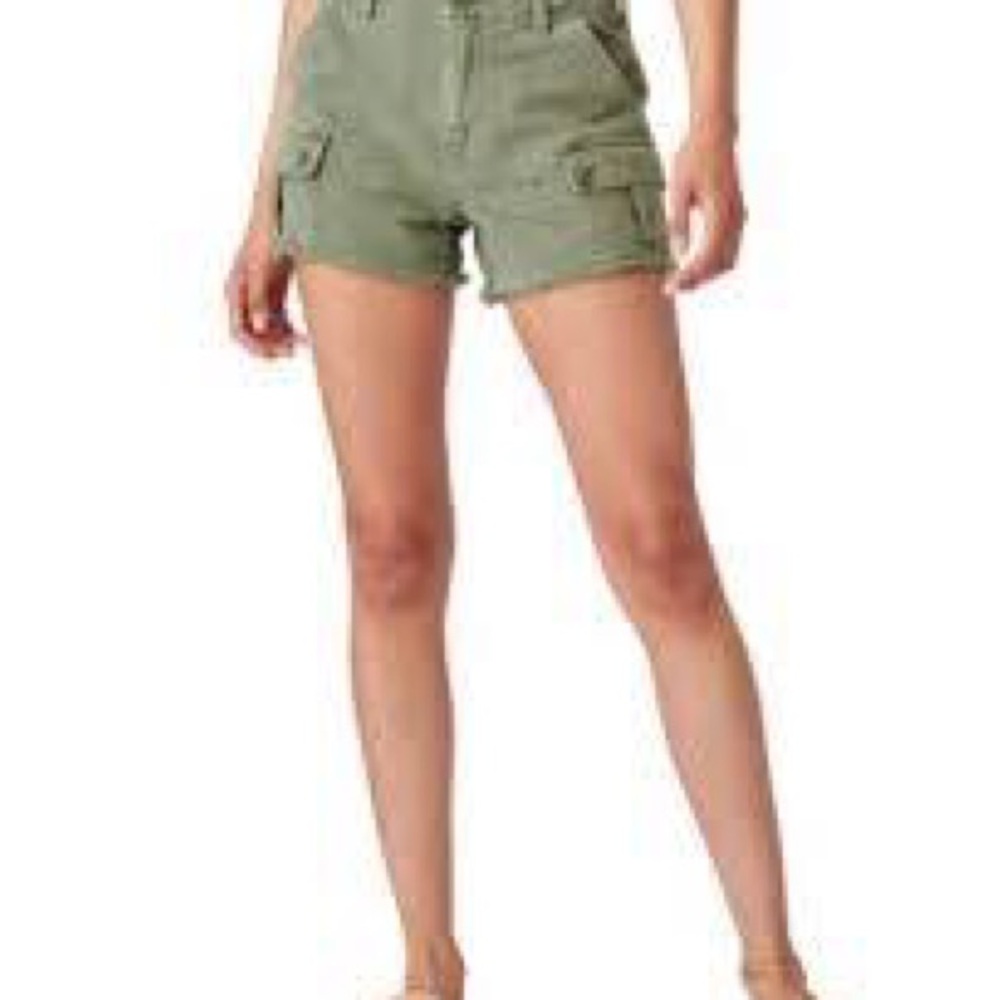 Lucky Brand Olive Green Size 32 Cargo Short Cotton Raw Hem Pocket Grunge Utility - Picture 2 of 16